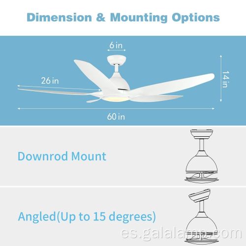 Potente ventilador de techo con luz